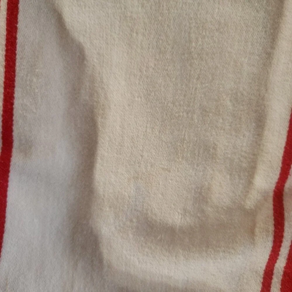 Vintage Kitchen Towels Set of 2‎ Red Yellow Fruit Stripe Farmhouse Decor
